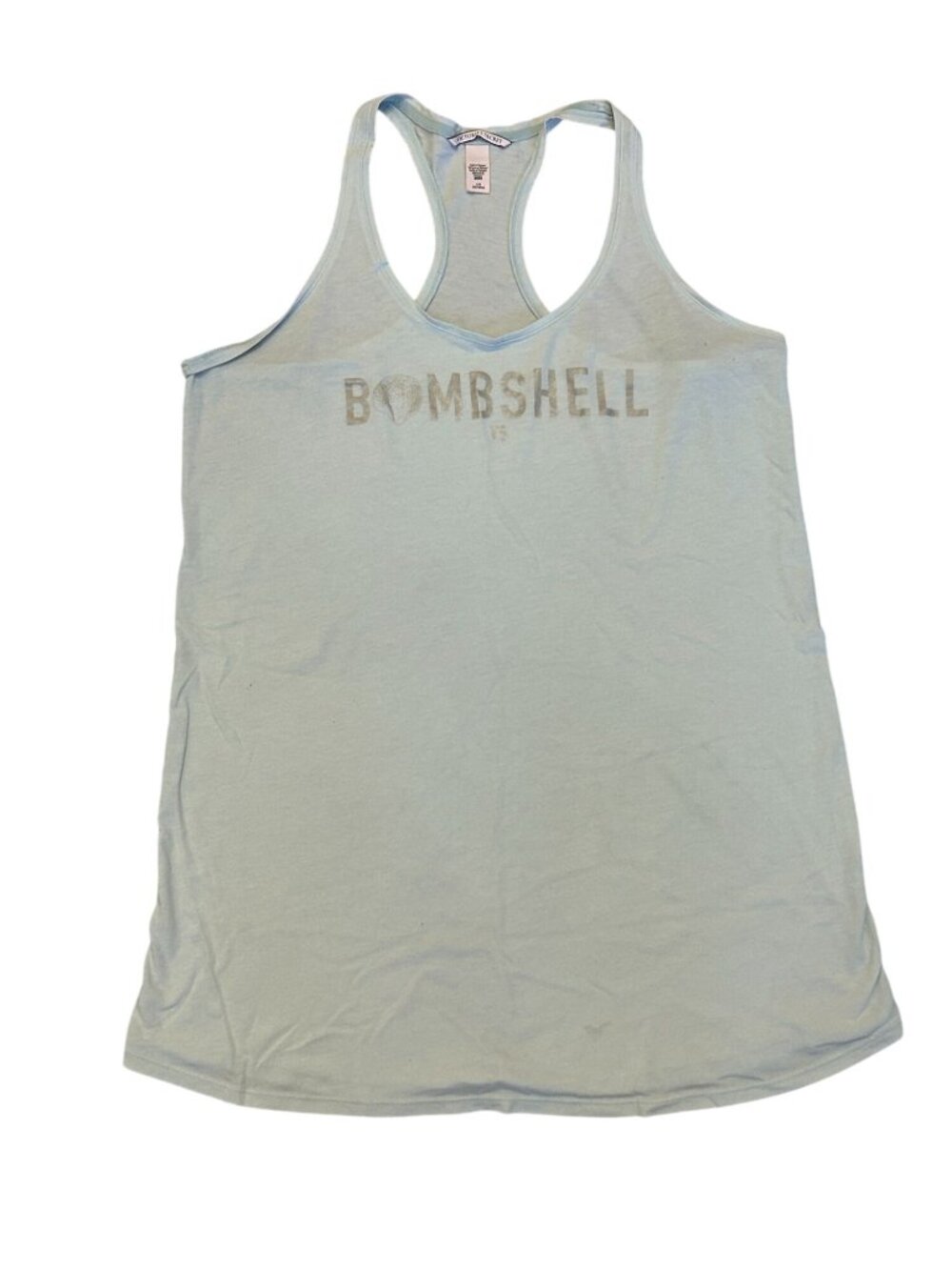 Victoria’s Secret Bombshell Racerback Tank – Large Light Blue‎ w/ Silver Glitter